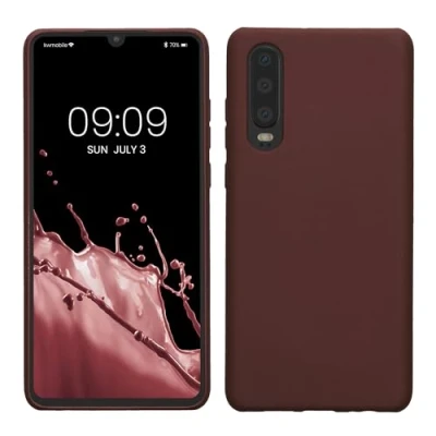 Afbeelding van kwmobile telefoonhoesje geschikt voor Huawei P30 Hoesje smartphone Back cover in metallic baksteenrood
