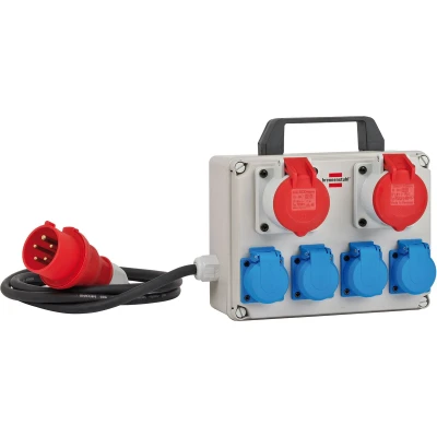 Afbeelding van Brennenstuhl Compacte Stroomverdeler Bkv 2/4 T IP44 / Bouwstroomverdeler met Draaggreep, Ca. 2 M Kabel, voor Continu Gebruik Buitenshuis
