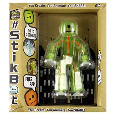 Afbeelding van Stikbot, Translucent Light Green Stikbot Action Figure [Glows In the Dark], 3 inch van Zing