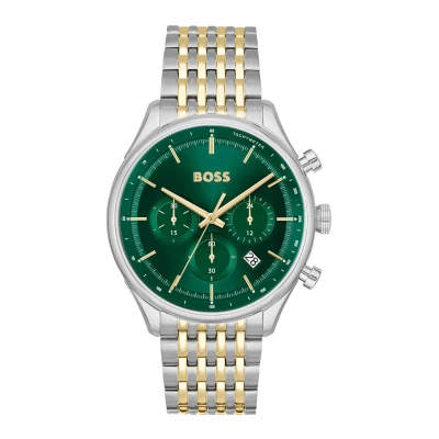 Afbeelding van BOSS Gregor Chronograaf silvercoloured/goldcoloured, Heren, Maat: One Size, Silver coloured/gold coloured