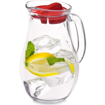 Afbeelding van Kruik Bistro Rood Transparant Glas Plastic 1 L