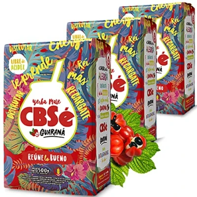 Afbeelding van 🌿CBSE Yerba Maté Guarana: 3 x 0,5 kg energetiserende en verkwikkende drank, rijk aan vitaminen antioxidanten, met cafeïne. Versnelt de stofwisseling, bevat geen suiker.