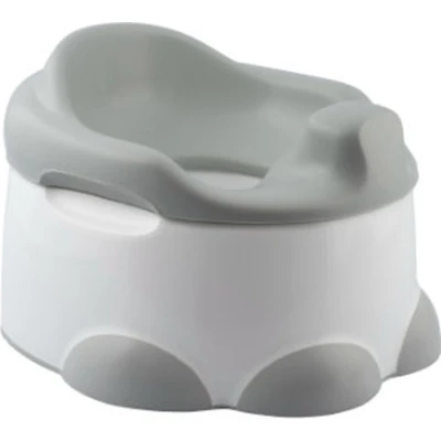 Afbeelding van Bumbo Step &#039;n Potty Licht Grijs Toilet Trainer Opstapje Bril Zitje 3 in 1 WC Potje Zindelijkheids Training voor Jongens/Meisjes Urinoirs Kind/Peuter van 2 tot 7 jaar Wit met