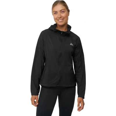 Afbeelding van DANISH ENDURANCE Winddichte jas voor dames, licht en ademend, zakken met sluiting, verstelbare capuchon, zwart.
