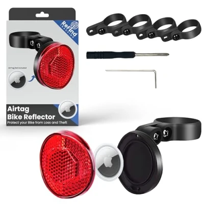 Afbeelding van AirTag fietsreflector met verborgen houder voor Apple &amp; P09, diefstalbeveiliging en plotter fietszadel, e bike, step (zonder P09)