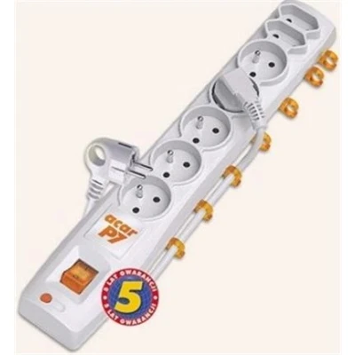 Image de Multiprise avec interrupteur : 7 prises, cable de 3 m, noire