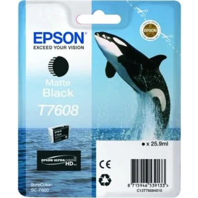Afbeelding van Epson T7608 (C13T76084010) Inktcartridge Mat zwart
