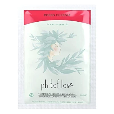 Afbeelding van Phitofilos biologische en gecertificeerde henna in KERSENROOD (Rosso Ciliegia) 100g