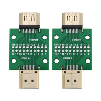 Afbeelding van OTOTEC 2 stuks HDMI type A mannelijk naar vrouwelijk 19 pin 2,54 mm dubbelzijdige stekker voor reparatie testkaart met PCB