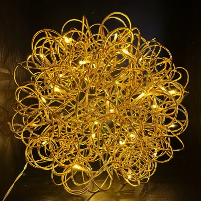 Afbeelding van 3D Kerstbal &quot;Galax Cluster&quot; met 50 warmwitte LEDs Koper ø30 cm