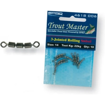 Afbeelding van Trout Master 3 Jointed Rolling Swivel (10 psc) Maat : 22