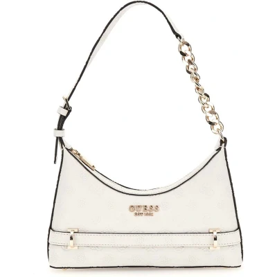 Afbeelding van GUESS Schoudertas Zarela Top Zip Shoulder Bag Creme White Logo Crème