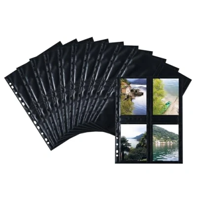 Afbeelding van Herma Fotophan zichtmappen 9x13 cm staand zwart 10 hoesjes