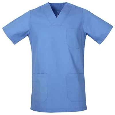 Afbeelding van MISEMIYA Uniseks medische jas V hals BZ 6801, hemelsblauw, XL, Hemelsblauw