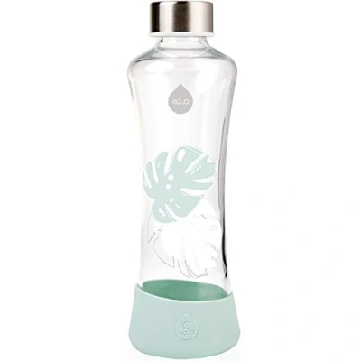 Afbeelding van Equa Esprit Squeeze glazen waterfles 550 ml Monstera