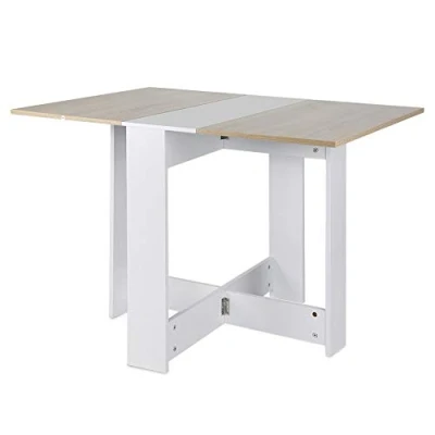Afbeelding van MAYMA Keukentafel, eetkamer, opvouwbaar, afneembaar, 102,5 x 76 73 cm, eettafel, klaptafel met 2 kleppen, van spaanplaat melamine