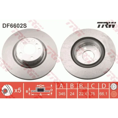 Afbeelding van Trw Remschijf DF6602S
