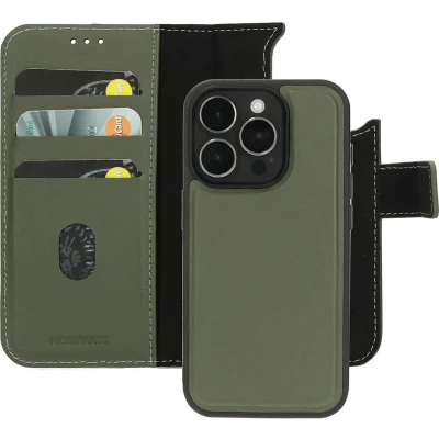 Afbeelding van Mobiparts Leather 2 in 1 Wallet Case Apple iPhone 15 Pro Green