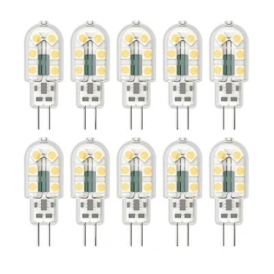 Afbeelding van Klighten G4 led lamp, 3 W, 300 lm, G4, vervangt 20 W halogeenlampen, neutraal wit 4000 K, niet dimbaar, geen flikkeren, AC/DC 12 V, 10 stuks