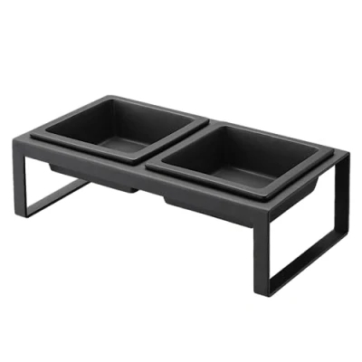 Afbeelding van Yamazaki Voerbak Kat / Hond Dubbel Tower Black