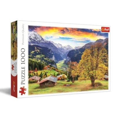 Afbeelding van Trefl Pittoresk dorp in de Alpen puzzel met 1000 stukjes DIY landschap, creatief entertainment, vrije tijd, voor volwassenen en kinderen vanaf 12 jaar