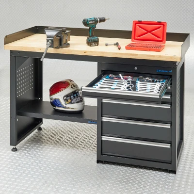 Afbeelding van Werkbank PRO met eiken werkblad en 6 lades 150 cm
