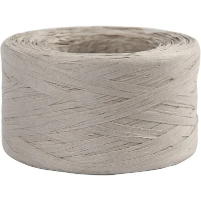 Afbeelding van Creativ company rol raffia papiergaren lichtgrijs 100m