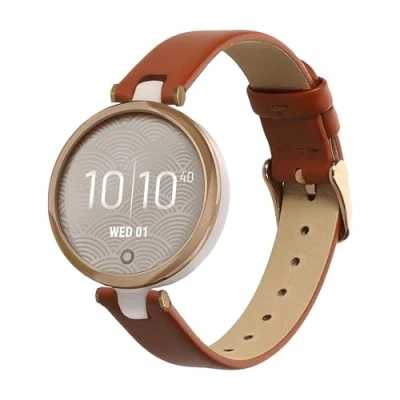 Afbeelding van kwmobile lederen horlogebandje geschikt voor Garmin Lily Sport polsband Echt leren smartwatch bandje Activity tracker horloge band in bruin