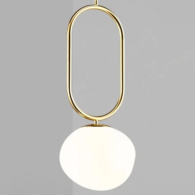 Afbeelding van Hanglamp Shapes 22, wit/messing, Ø 22 cm