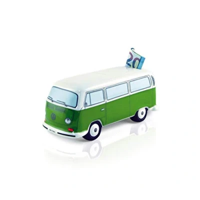 Afbeelding van BRISA VW Collection Volkswagen Piggy Spaarbox in T2 Bulli Bus design (Classic Bus/groen)