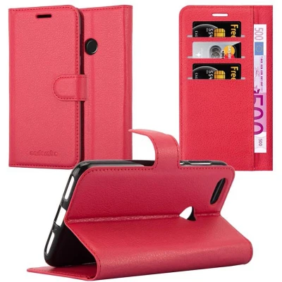 Afbeelding van Cadorabo Hoesje geschikt voor Huawei Y6 PRO 2017 in KARMIJN ROOD Beschermhoes met magnetische sluiting, standfunctie en kaartvakje Book Case Cover Etui