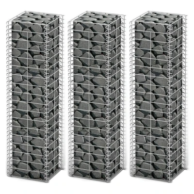 Afbeelding van 3 delige Schanskorfset 25x25x100 cm gegalvaniseerd draad