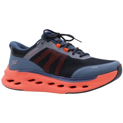 Afbeelding van Skechers Slip Ins Max Cushioning Glide Step Sneakers voor heren, marineblauw/oranje, 41.5 EU