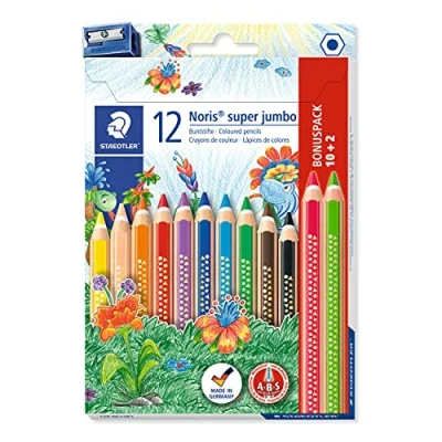 Afbeelding van STAEDTLER Noris super jumbo kleurpotlood PROMO set 10 + 2 gratis slijper