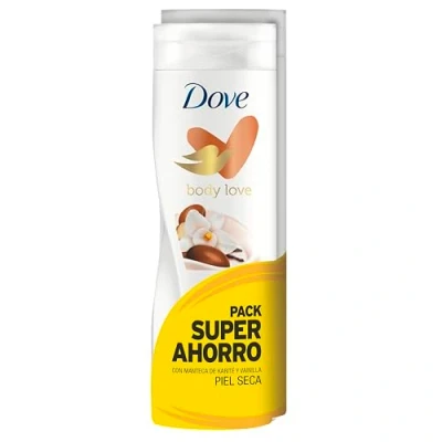 Afbeelding van Dove Voordeelverpakking vochtinbrengende lichaamscrème met katiré en vanille voor de droge huid, verpakking van 2 x 400 ml