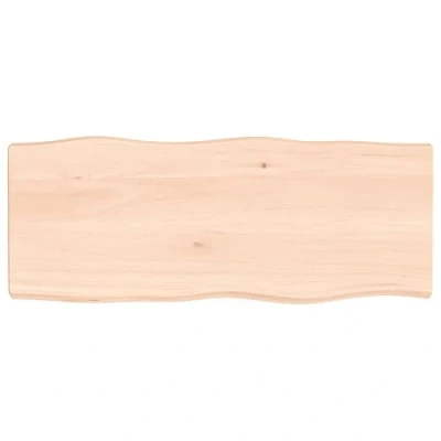 Afbeelding van Tafelblad natuurlijke rand 100x40x6 cm massief eikenhout