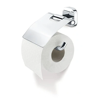 Afbeelding van Tiger Ramos Toiletpapierhouder met deksel van roestvrij staal, verchroomd, 13,6 x 12,2 4,8 cm