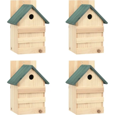 Afbeelding van Vogelhuisjes 4 st 23x19x33 cm vurenhout