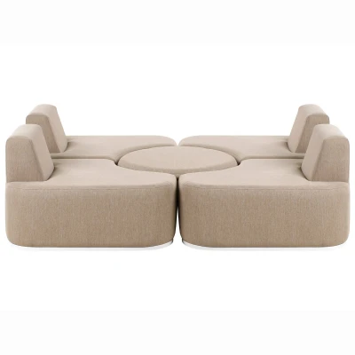 Afbeelding van Beliani FABRO Loungeset voor 4 Beige Polyester