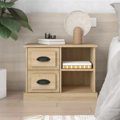 Afbeelding van Nachtkastje 60x35,5x45 cm sonoma eikenkleurig