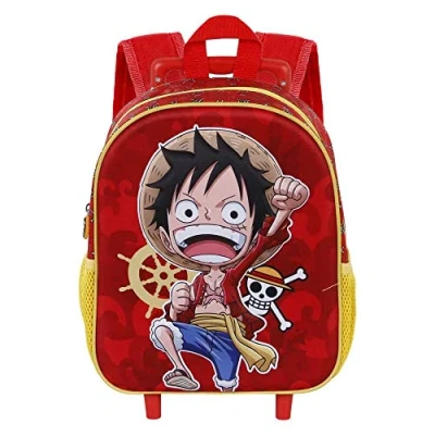 Afbeelding van KARACTERMANIA One Piece Luffy 3D rugzak met wieltjes, klein, Rood, Petit Luffy, Kleine wieltjes