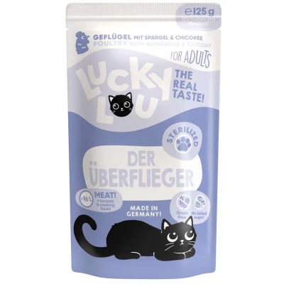 Afbeelding van 16x 125g Lucky Lou Sterilized Gevogelte kattenvoer nat