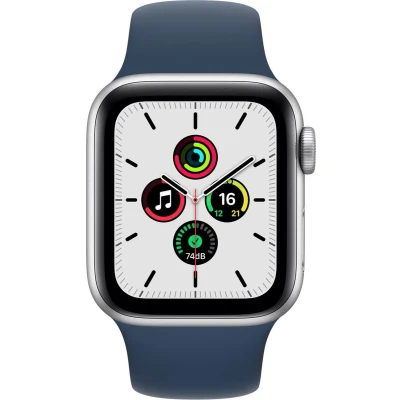 Afbeelding van Apple Watch SE 2020 40mm Zilver/Blauwe Band