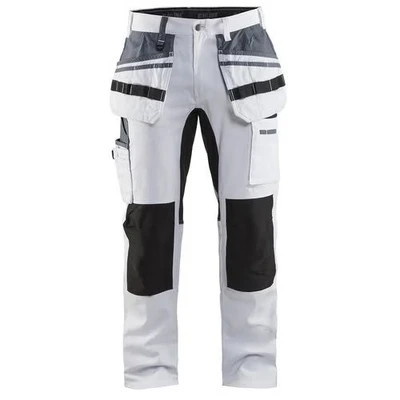 Image de Pantalon peintre stretch blanc/noir