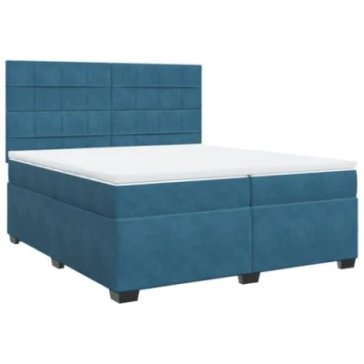 Afbeelding van vidaXL Boxspring met matras fluweel blauw 200x200 cm
