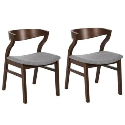 Afbeelding van Beliani MAROA Eetkamerstoel set van 2 Grijs Polyester