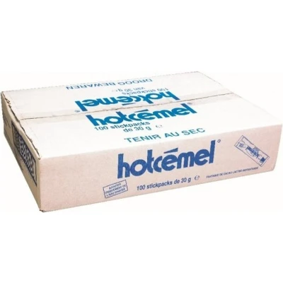 Afbeelding van Hotcemel chocoladepoeder, 30 g, pak van 100 zakjes chocolademelk