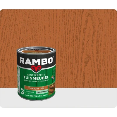 Afbeelding van Rambo Pantserbeits Tuinmeubel Transparant Zijdeglans Teakhout 1204