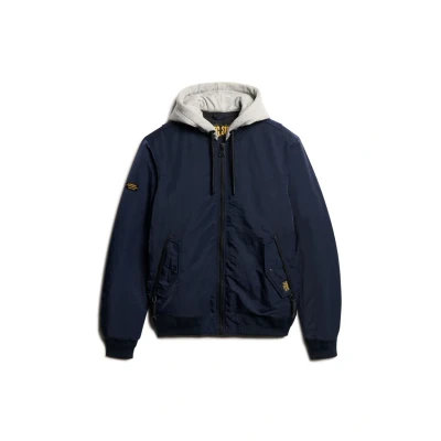 Afbeelding van Superdry Military Hooded MA1 Bomberjacks, Heren, Maat: XL, Eclipse navy