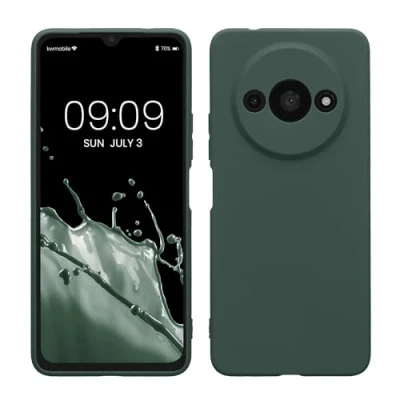 Afbeelding van kwmobile telefoonhoesje geschikt voor Xiaomi Redmi A3 Hoesje smartphone Precisie camera uitsnede In mosgroen
